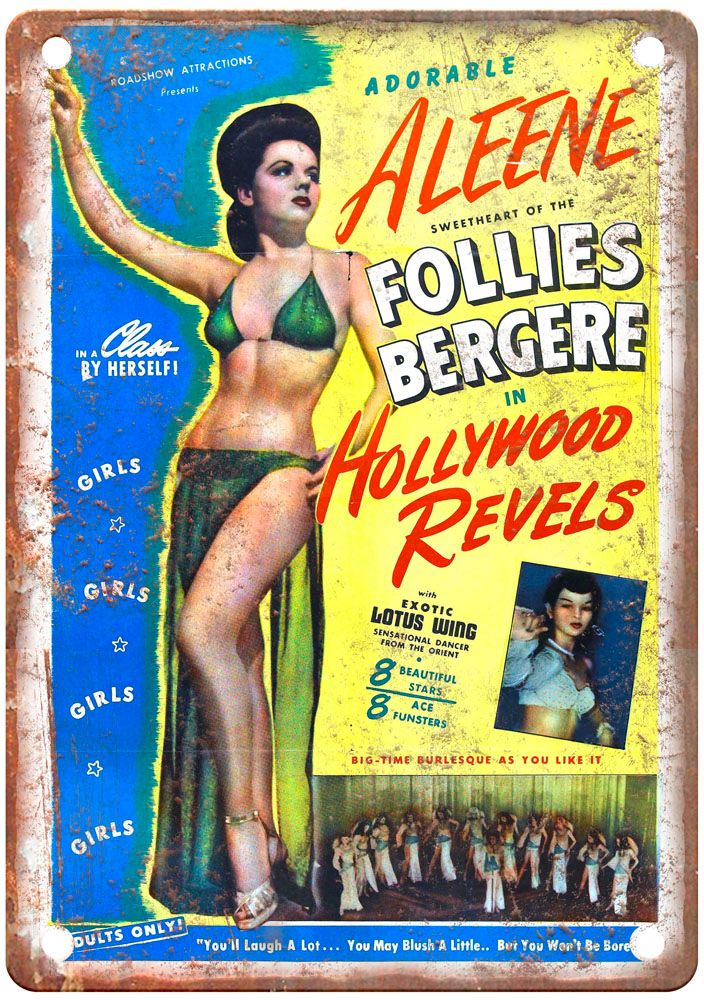 Hollywood Revels Vintage Movie Poster Old Retro Look Metal Sign