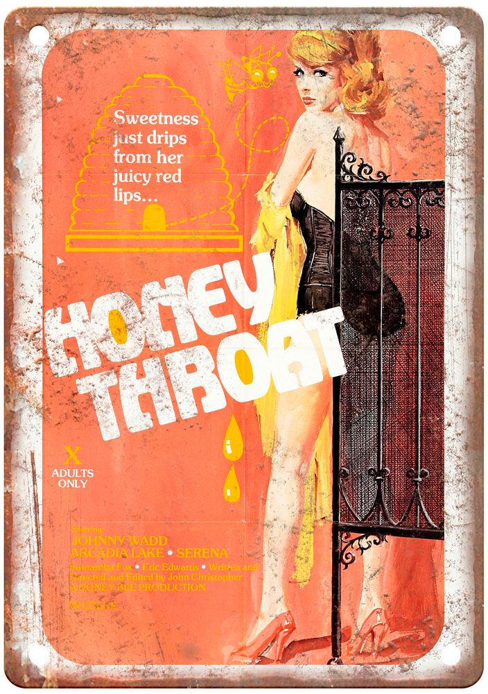 Honey Throat Vintage Movie Poster Old Retro Look Metal Sign