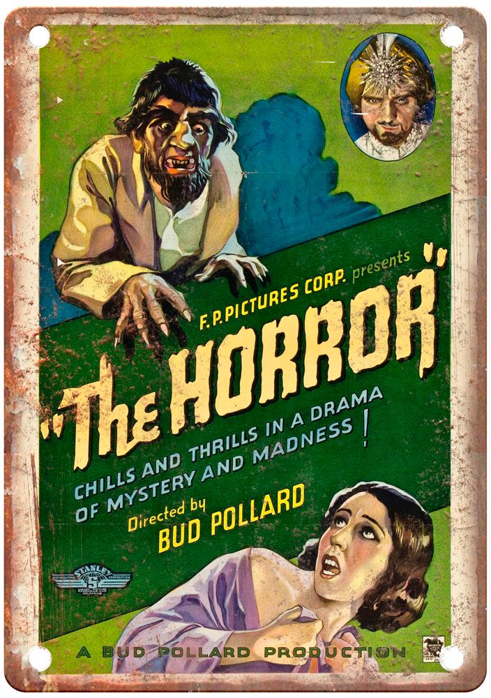 Horror 1932 Vintage Movie Poster Old Retro Look Metal Sign