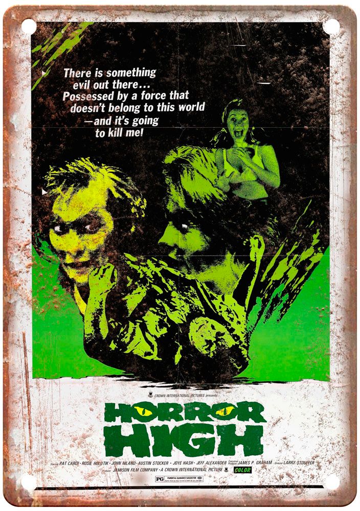 Horror High Vintage Movie Poster Old Retro Look Metal Sign