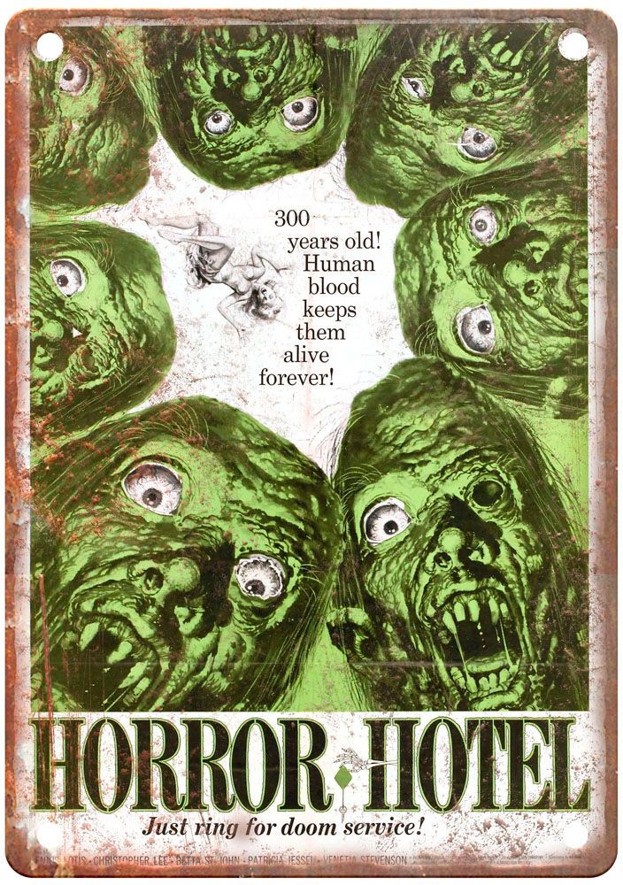 Horror Hotel 1960 Vintage Movie Poster Old Retro Look Metal Sign