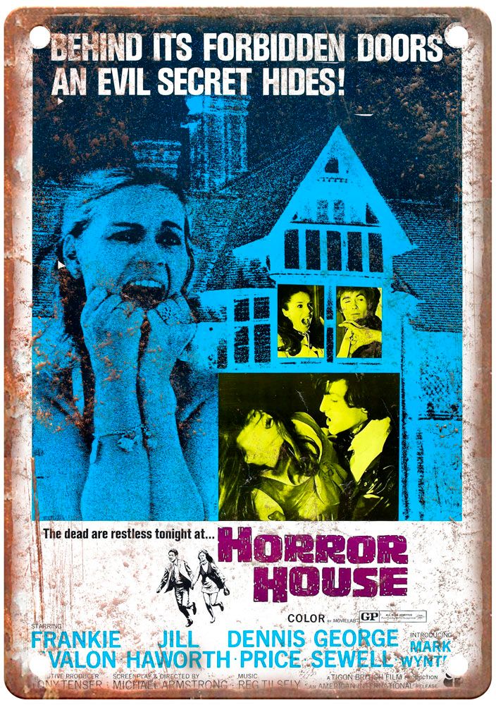 Horror House Vintage Movie Poster Old Retro Look Metal Sign