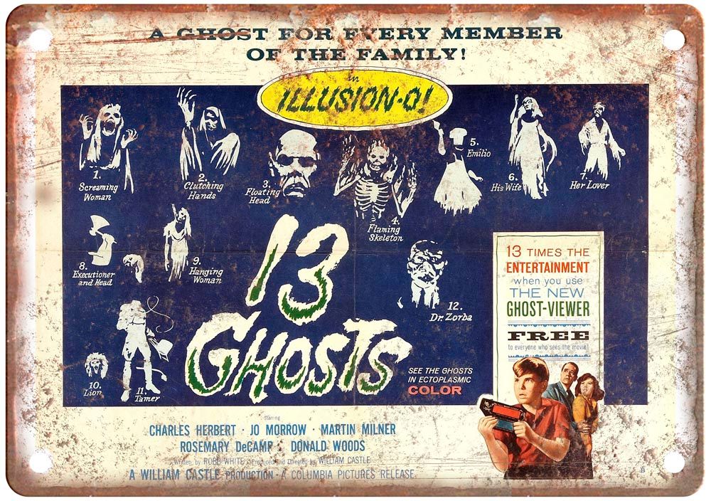 13 Ghosts Vintage Movie Poster Old Retro Look Metal Sign