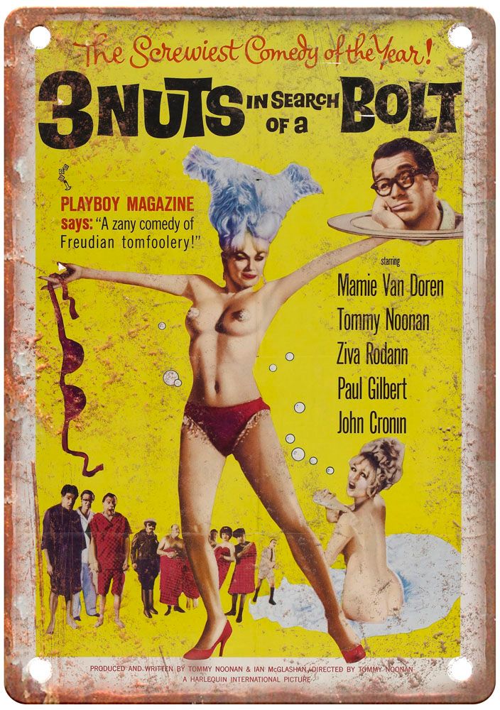 3 Nuts In Search Of Bolt Vintage Movie Poster Old Retro Look Metal Sign