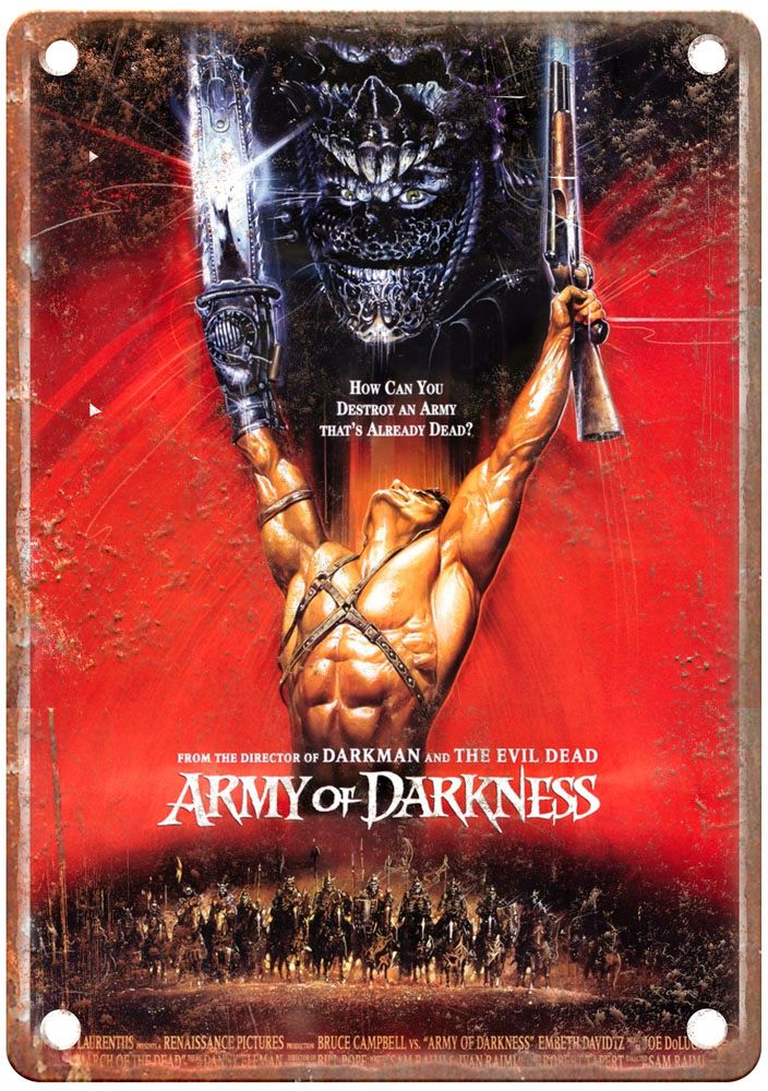 Army Of Darkness Vintage Movie Poster Old Retro Look Metal Sign