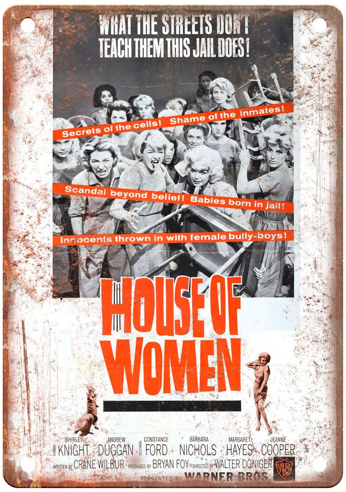 House Of Women Vintage Movie Poster Old Retro Look Metal Sign