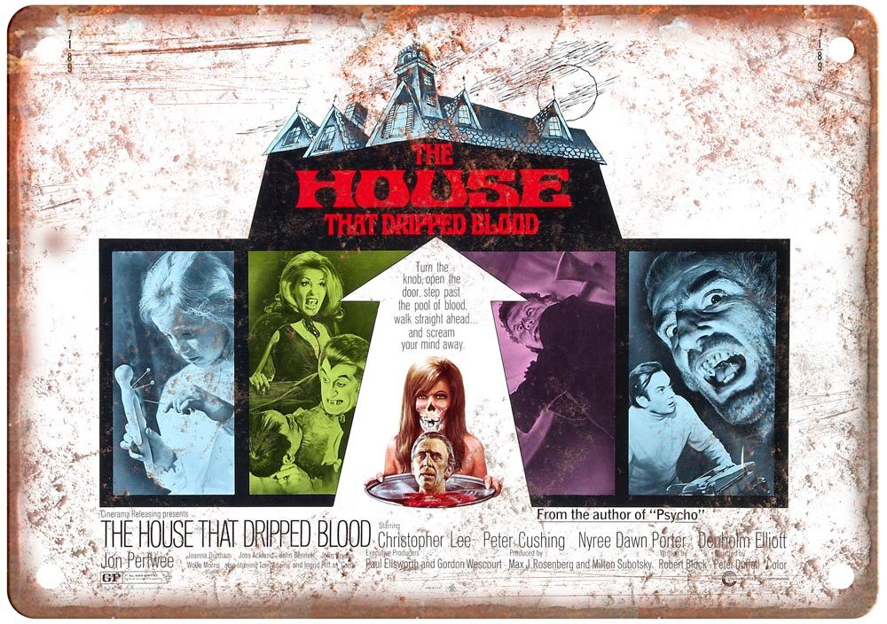 House That Dripped Blood Vintage Movie Poster Old Retro Look Metal Sign