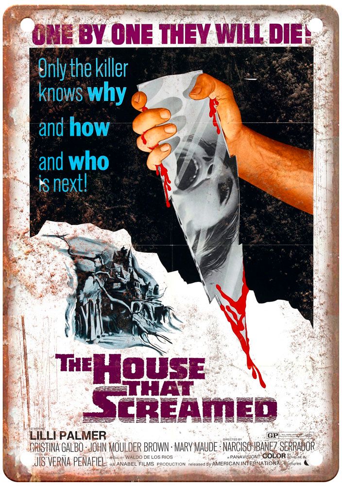 House That Screamed Vintage Movie Poster Old Retro Look Metal Sign