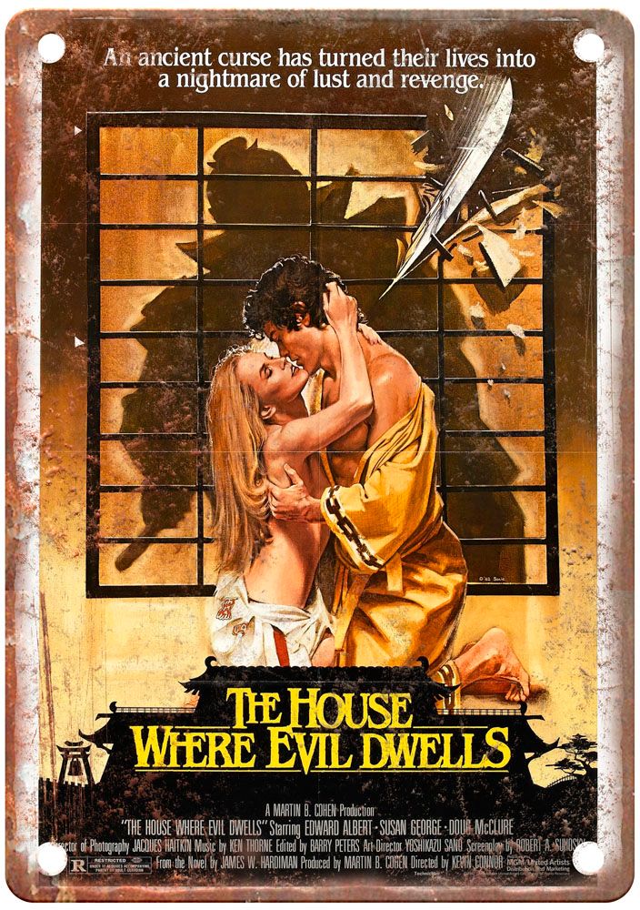 House Where Evil Dwells Vintage Movie Poster Old Retro Look Metal Sign