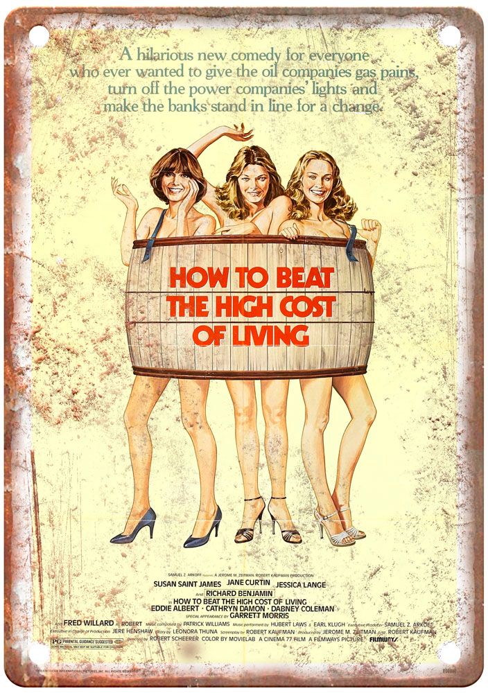 How To Beat High Cost Of Living Vintage Movie Poster Old Retro Look Metal Sign