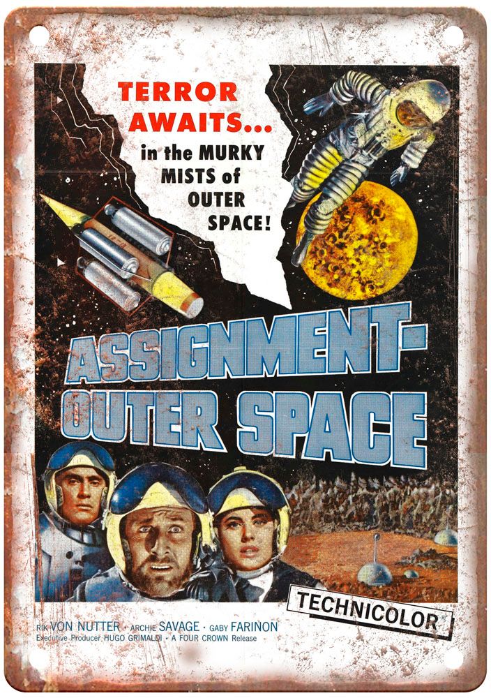 Assignment Outer Space Vintage Movie Poster Old Retro Look Metal Sign