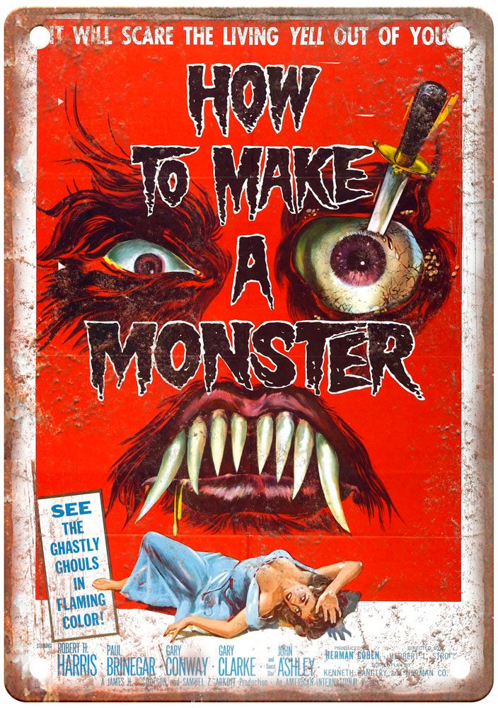 How To Make A Monster Vintage Movie Poster Old Retro Look Metal Sign