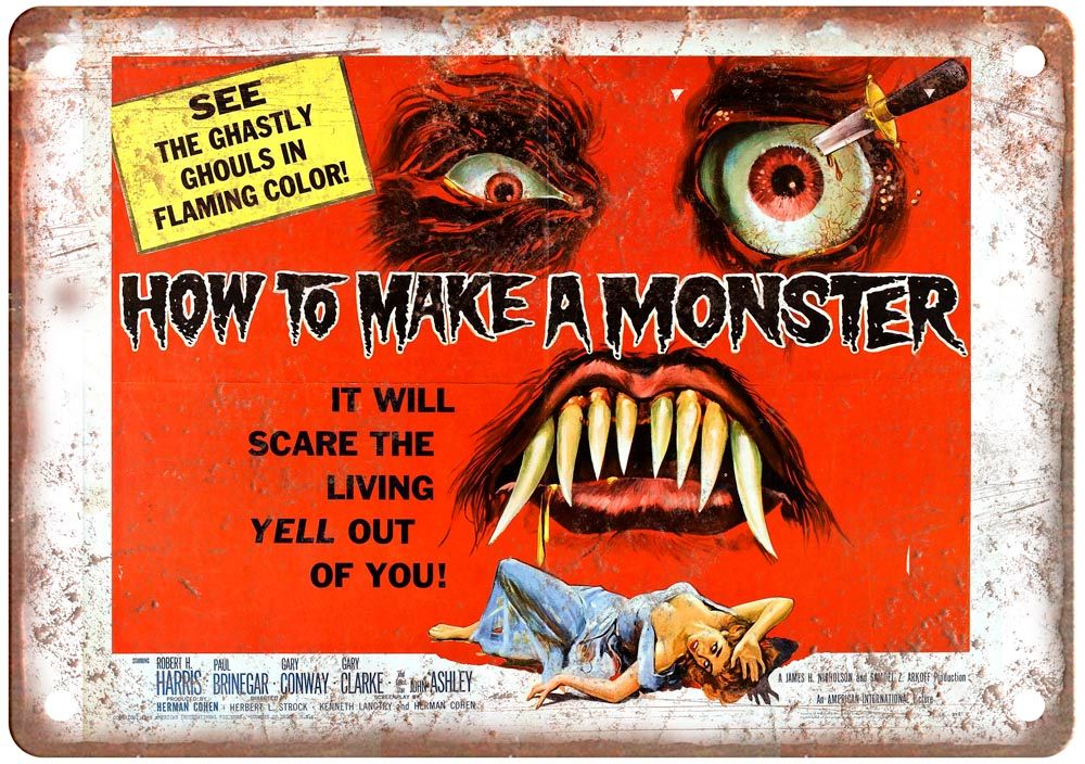 How To Make A Monster Vintage Movie Poster Old Retro Look Metal Sign