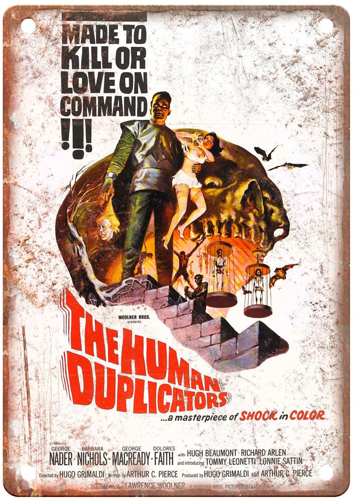 Human Duplicators Vintage Movie Poster Old Retro Look Metal Sign