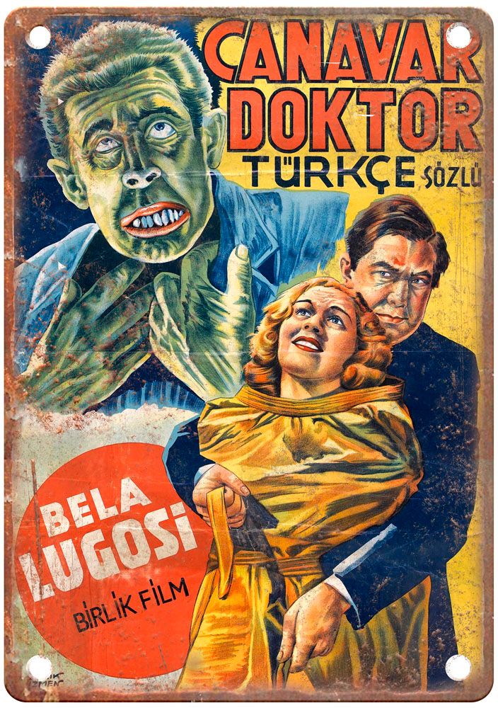 Human Monster Vintage Movie Poster Old Retro Look Metal Sign