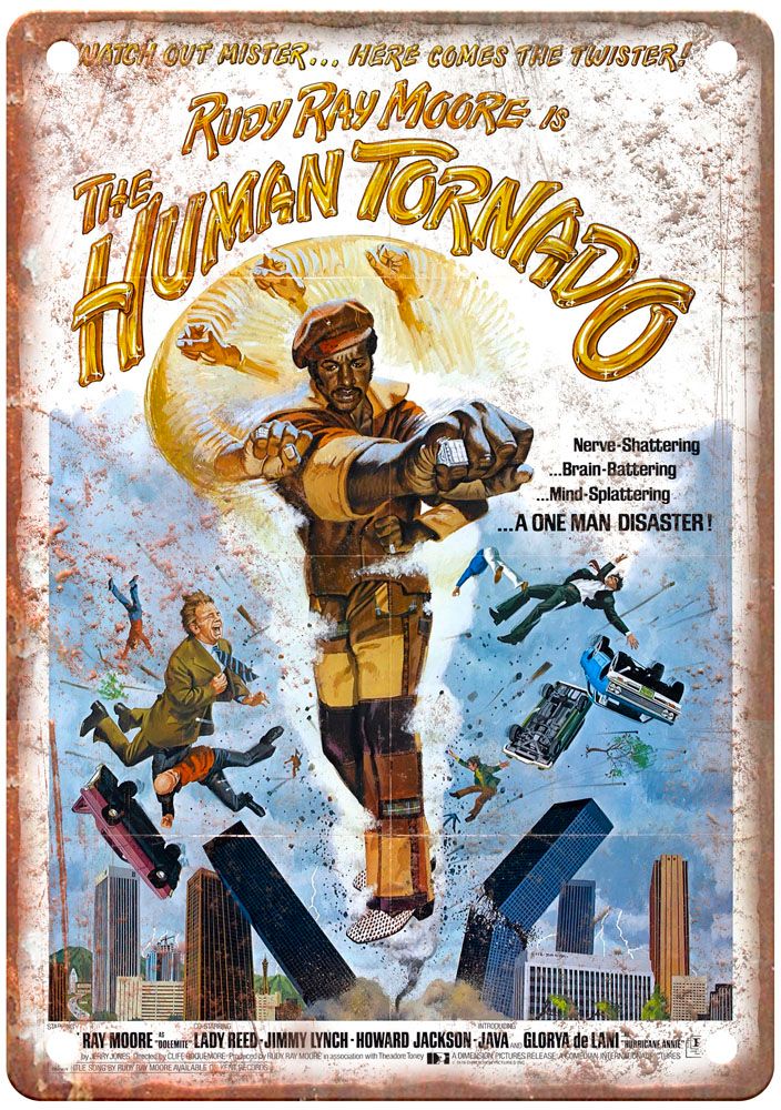 Human Tornado Vintage Movie Poster Old Retro Look Metal Sign