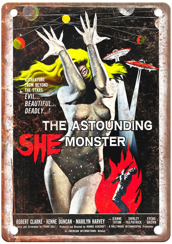 Astounding She Monster Vintage Movie Poster Old Retro Look Metal Sign