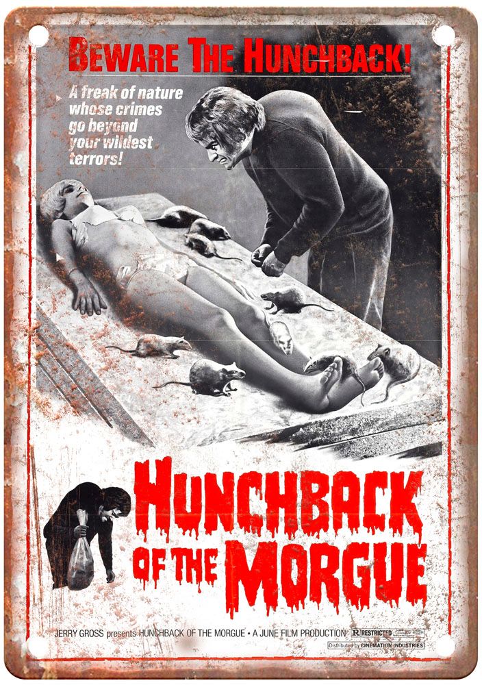 Hunchback Of Morgue Vintage Movie Poster Old Retro Look Metal Sign