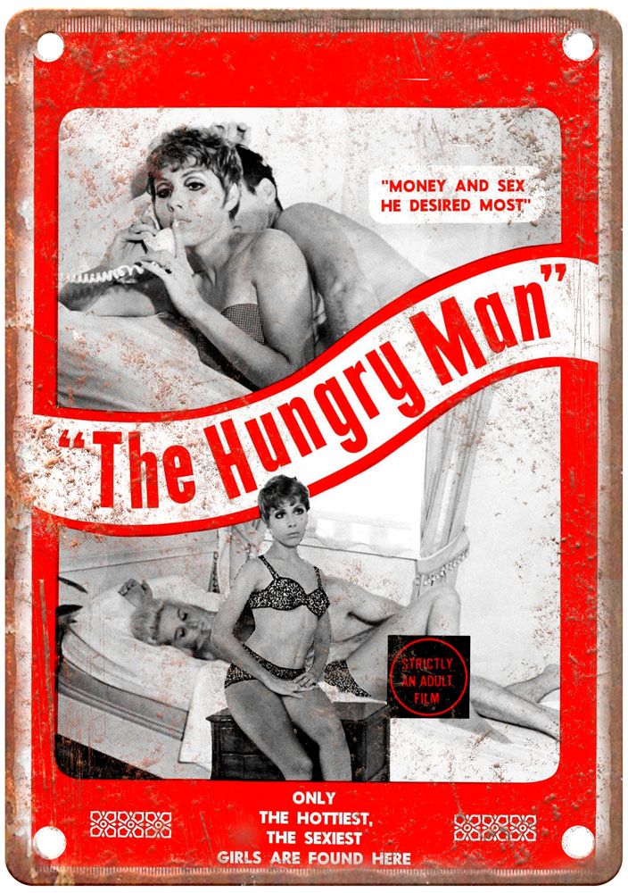 Hungry Man Vintage Movie Poster Old Retro Look Metal Sign