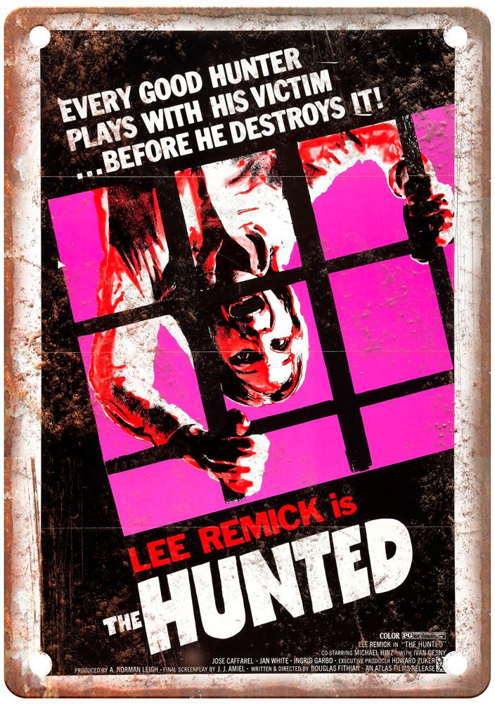 Hunted 1974 Vintage Movie Poster Old Retro Look Metal Sign