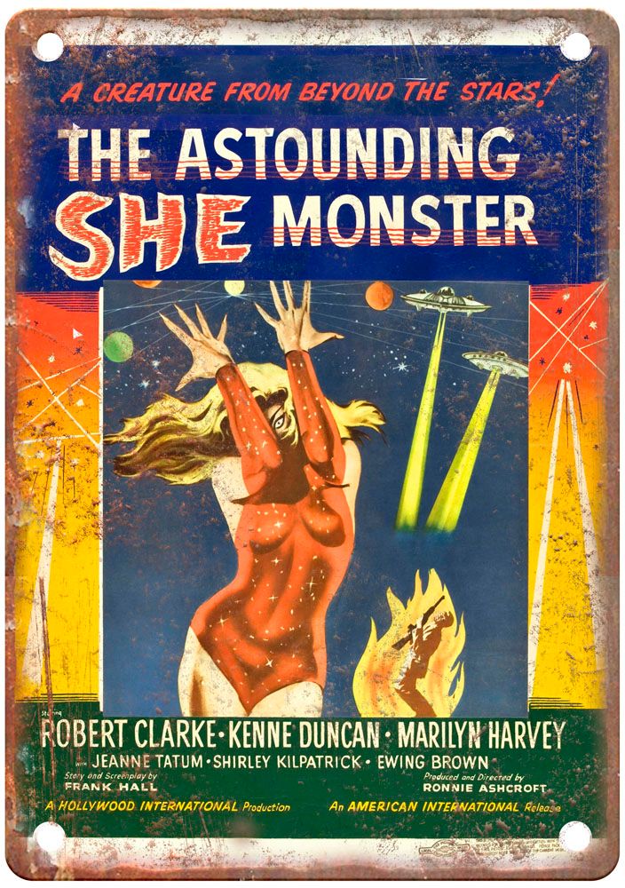 Astounding She Monster Vintage Movie Poster Old Retro Look Metal Sign