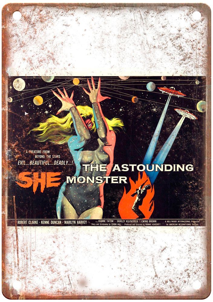 Astounding She Monster Vintage Movie Poster Old Retro Look Metal Sign