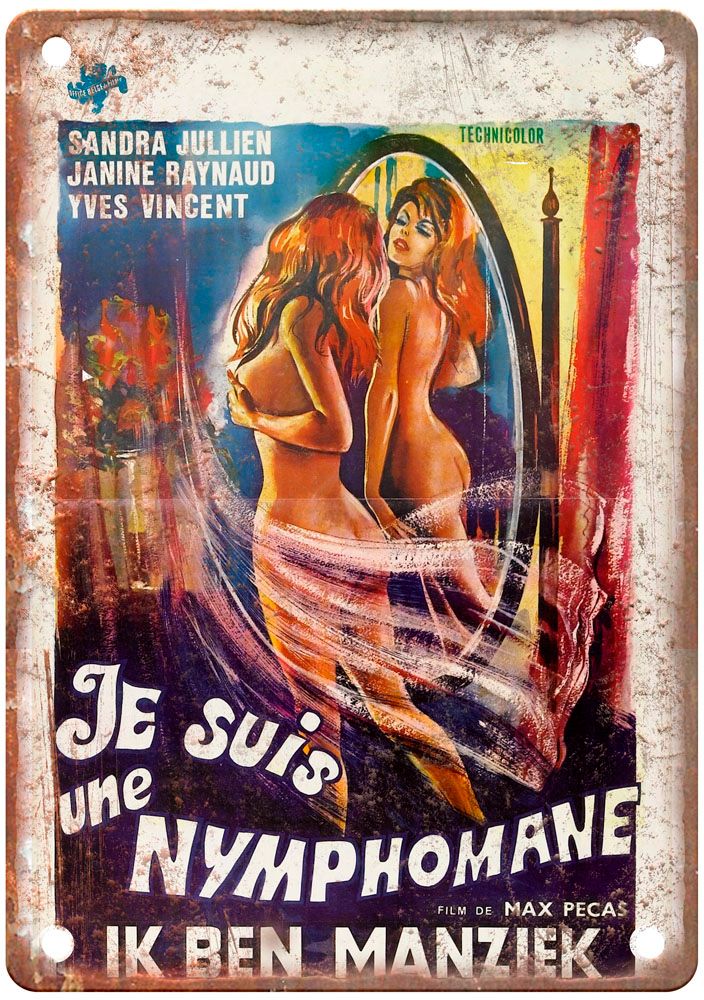 I Am A Nymphomaniac 1973 Vintage Movie Poster Old Retro Look Metal Sign