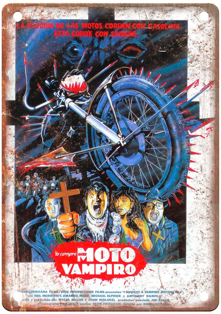 I Bought A Vampire Motorcycle Vintage Movie Poster Old Retro Look Metal Sign