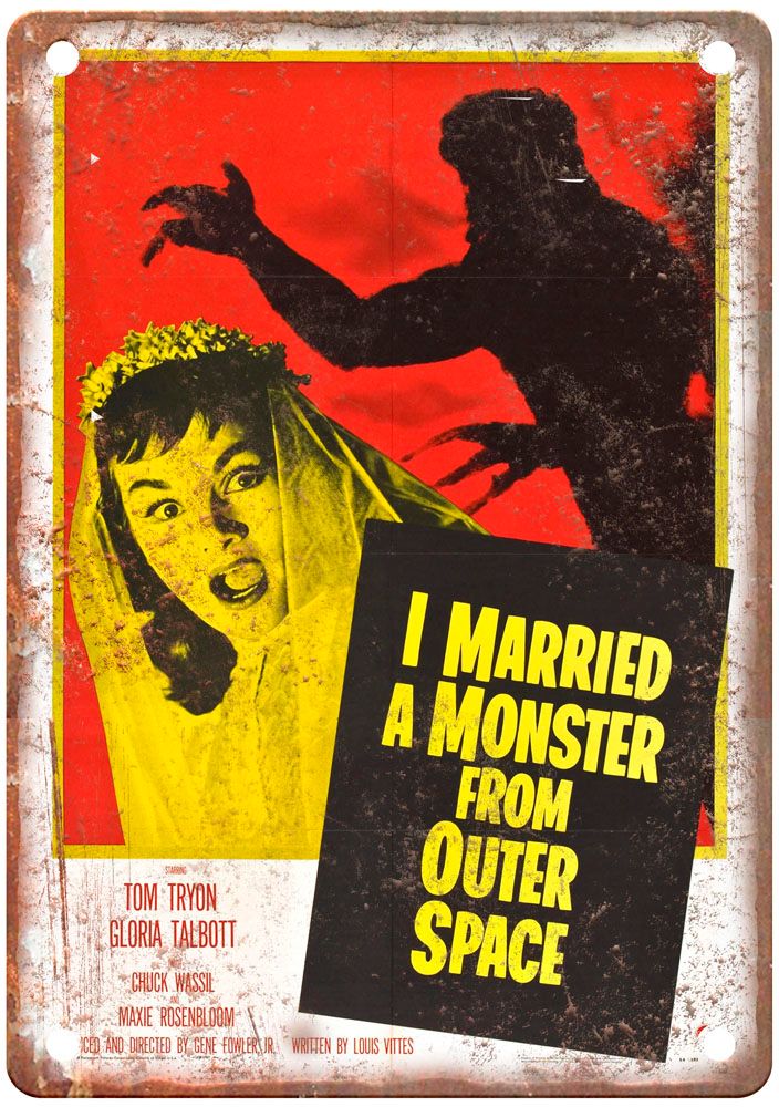 I Married Monster From Outer Space Vintage Movie Poster Old Retro Look Metal Sign