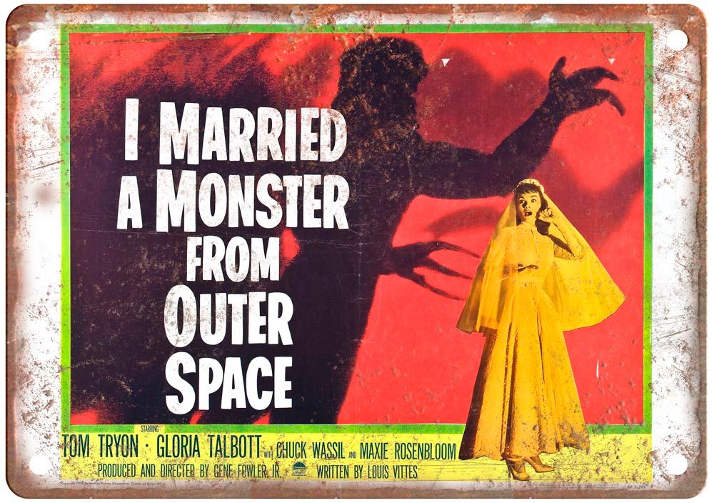 I Married Monster From Outer Space Vintage Movie Poster Old Retro Look Metal Sign