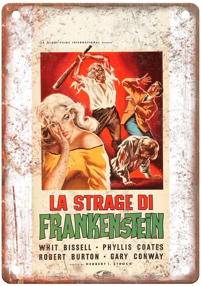 I Was Teenage Frankenstein Vintage Movie Poster Old Retro Look Metal Sign