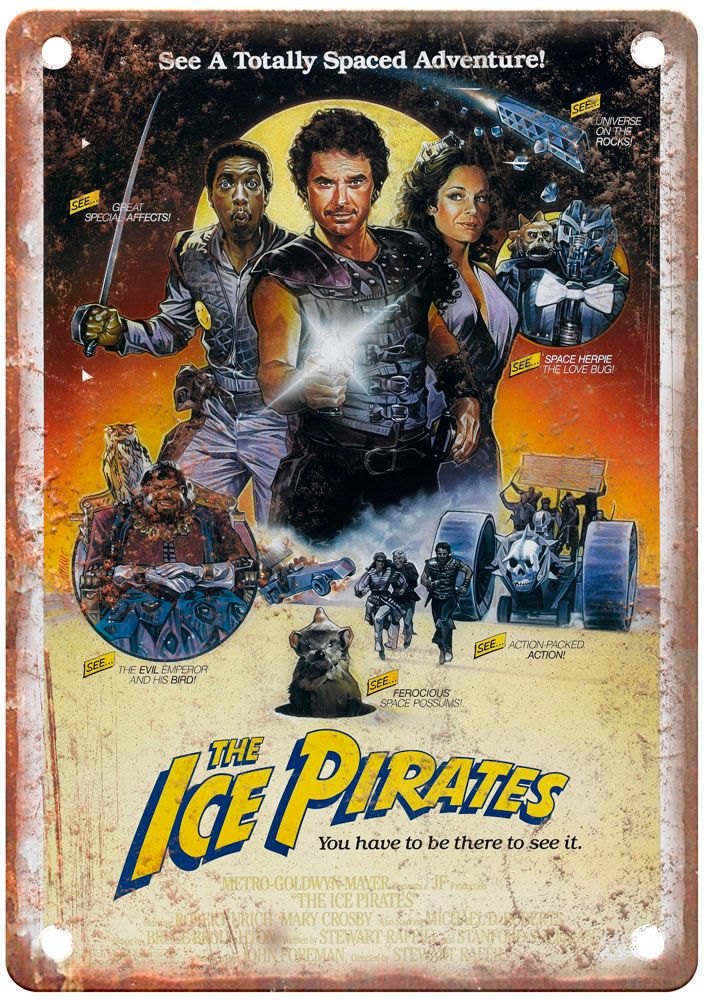 Ice Pirates Vintage Movie Poster Old Retro Look Metal Sign