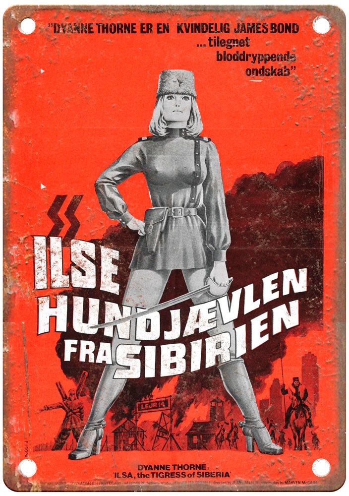 Ilsa Tigress Of Siberia Vintage Movie Poster Old Retro Look Metal Sign