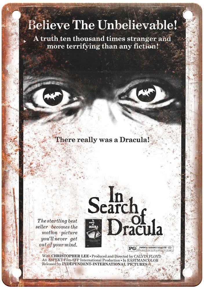 In Search Of Dracula Vintage Movie Poster Old Retro Look Metal Sign