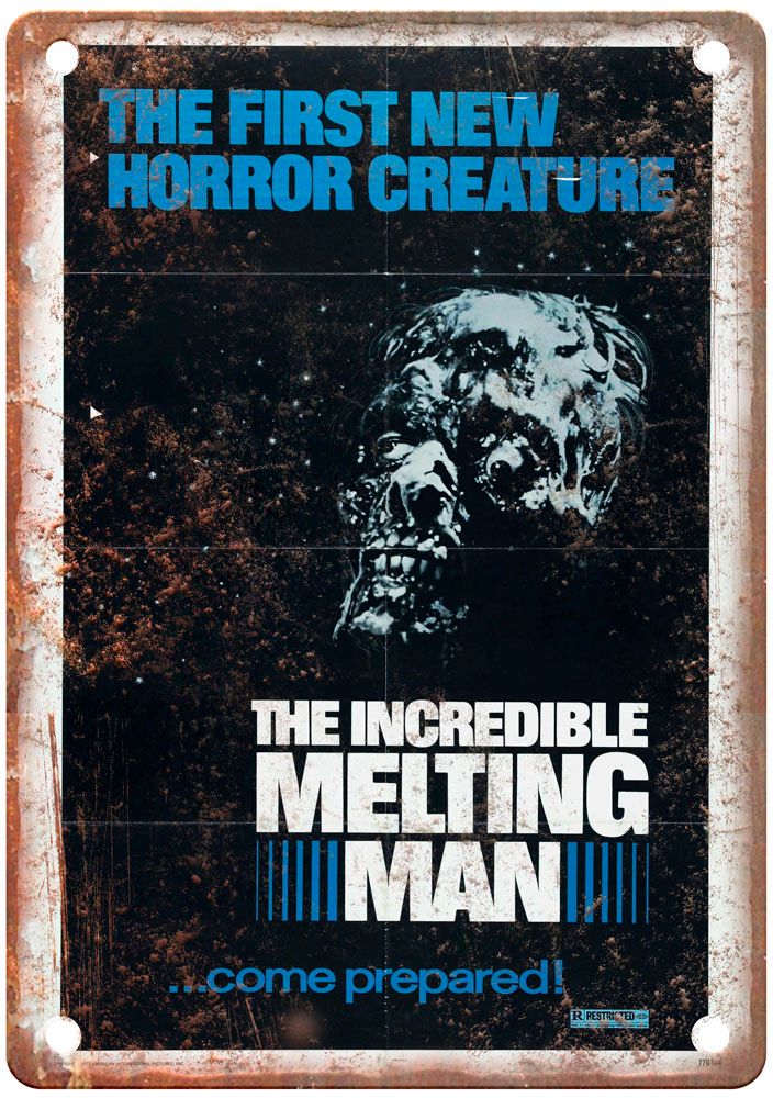 Incredible Melting Man Vintage Movie Poster Old Retro Look Metal Sign