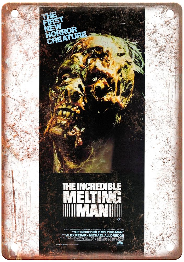 Incredible Melting Man Vintage Movie Poster Old Retro Look Metal Sign