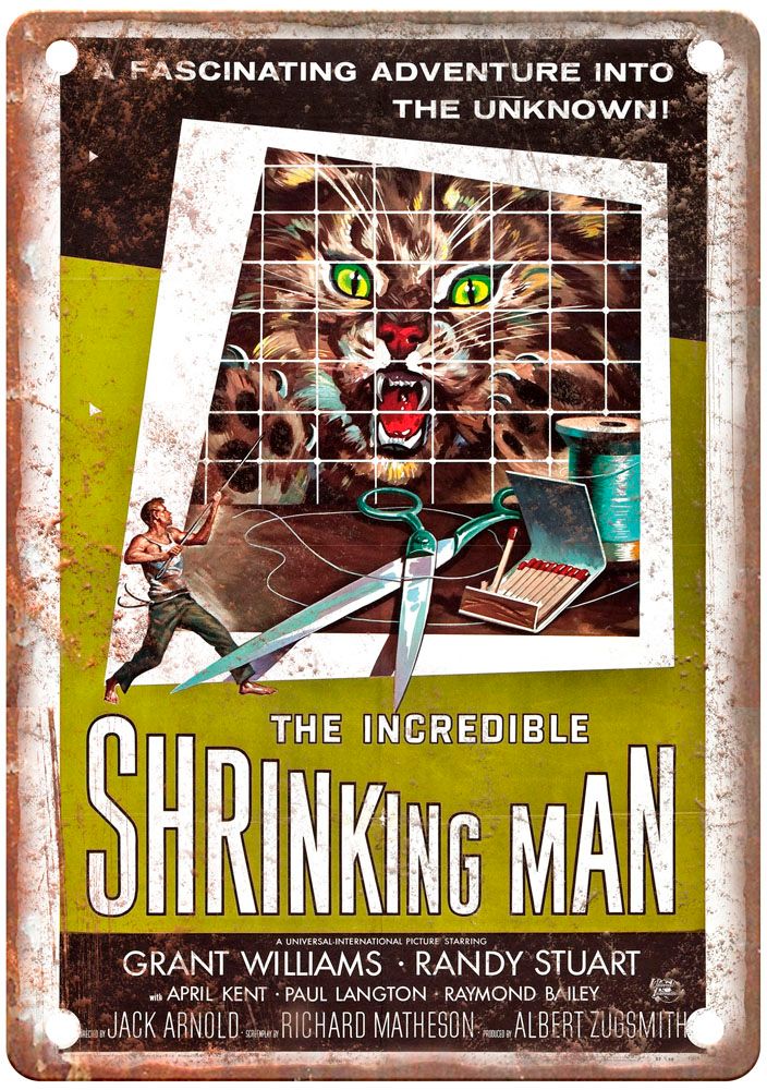 Incredible Shrinking Man Vintage Movie Poster Old Retro Look Metal Sign