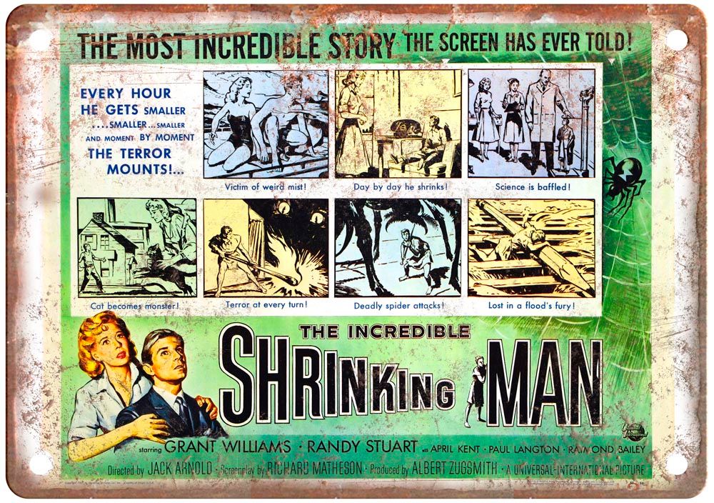 Incredible Shrinking Man Vintage Movie Poster Old Retro Look Metal Sign