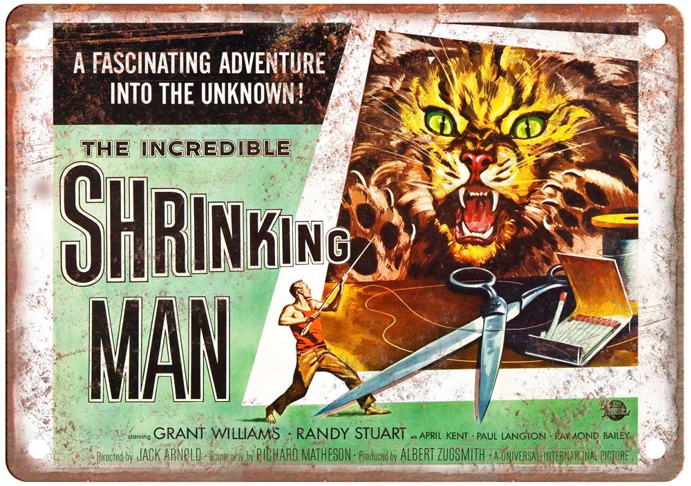 Incredible Shrinking Man Vintage Movie Poster Old Retro Look Metal Sign