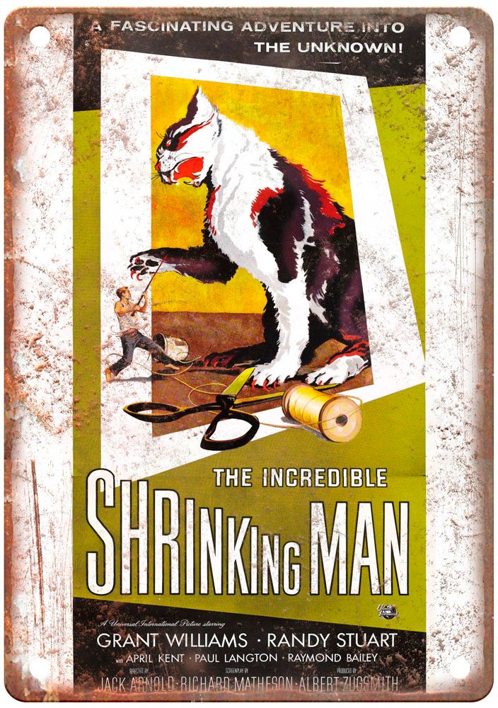 Incredible Shrinking Man Vintage Movie Poster Old Retro Look Metal Sign