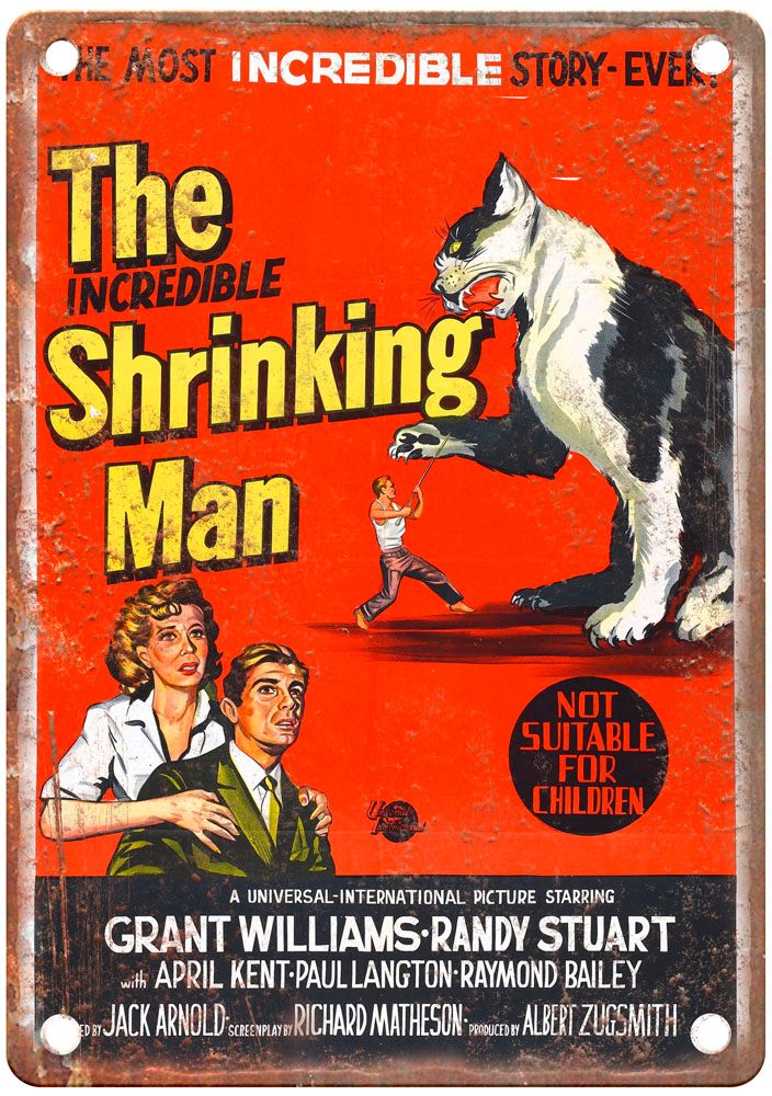 Incredible Shrinking Man Vintage Movie Poster Old Retro Look Metal Sign