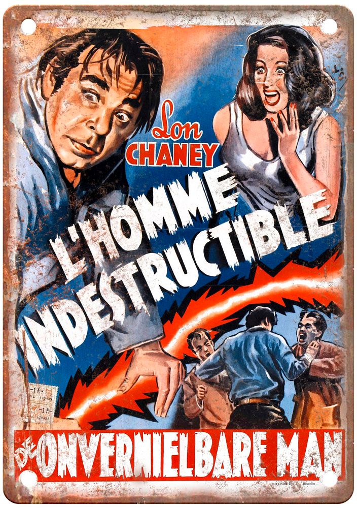 Indestructible Man Vintage Movie Poster Old Retro Look Metal Sign