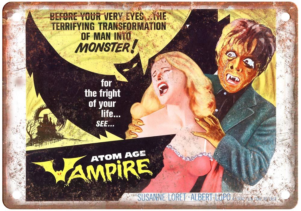 Atom Age Vampire Vintage Movie Poster Old Retro Look Metal Sign