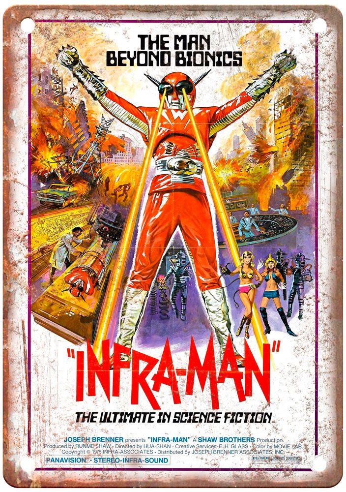 Inframan Vintage Movie Poster Old Retro Look Metal Sign