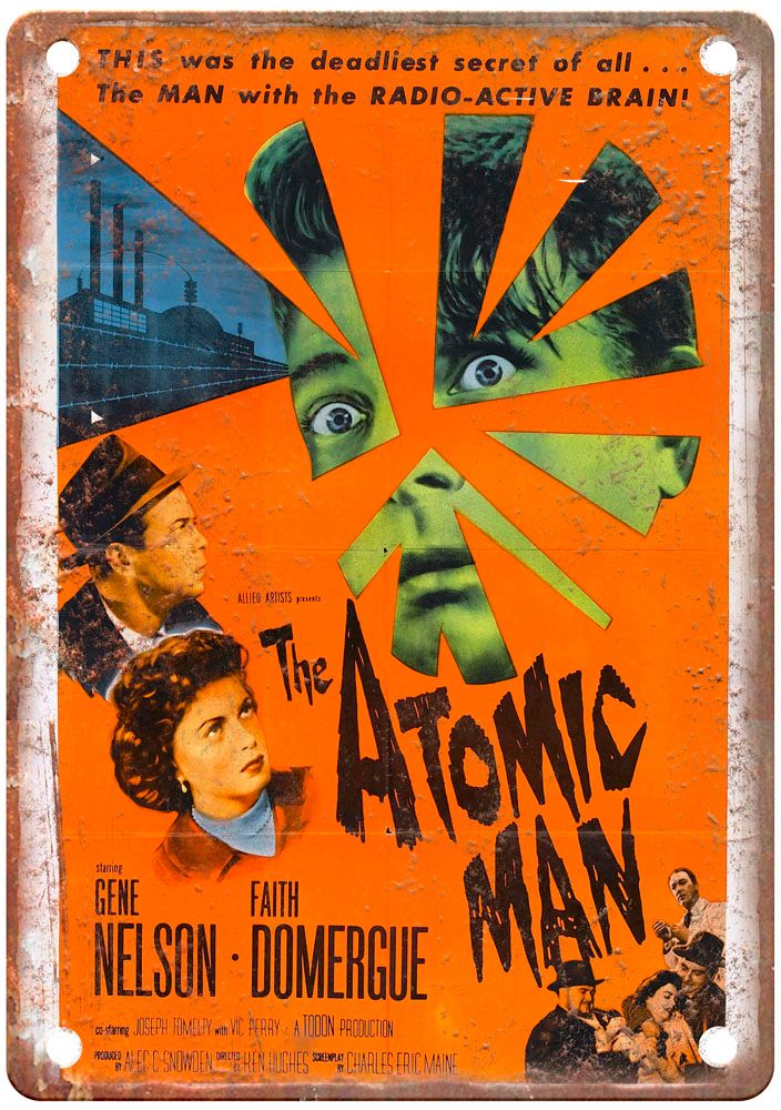 Atomic Man Vintage Movie Poster Old Retro Look Metal Sign