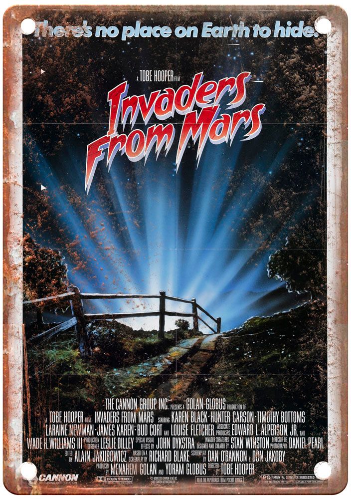 Invaders From Mars 1986 Vintage Movie Poster Old Retro Look Metal Sign