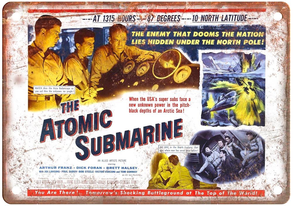 Atomic Submarine Vintage Movie Poster Old Retro Look Metal Sign