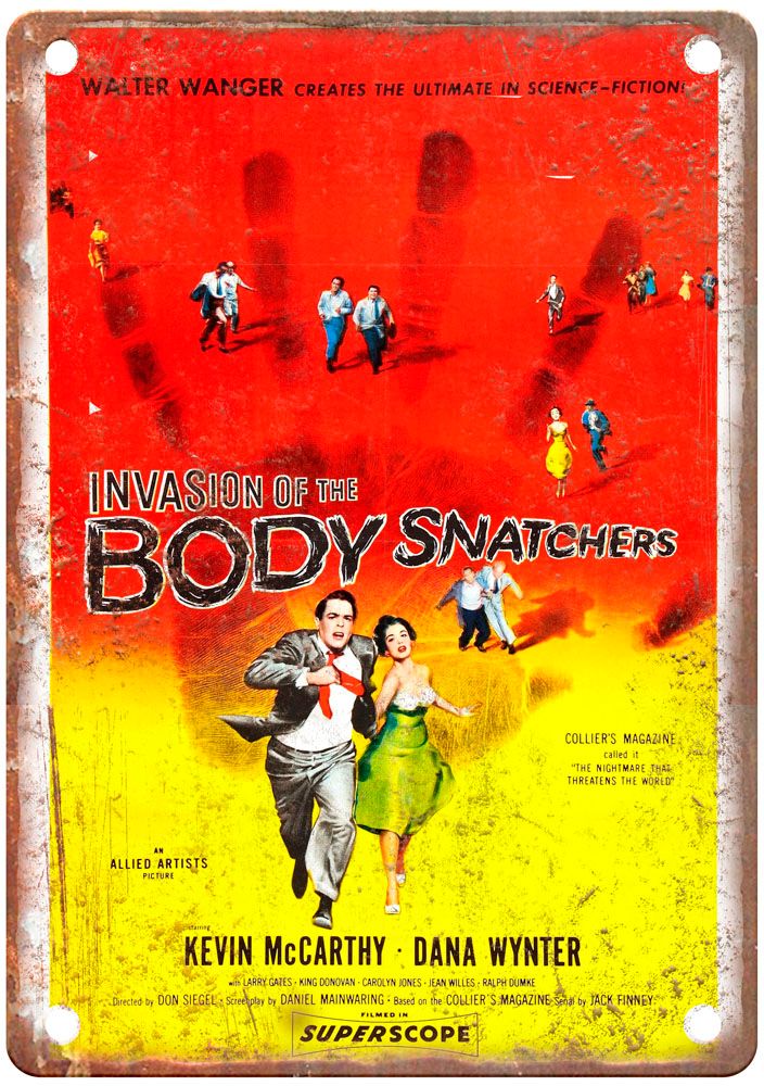 Invasion Of Body Snatchers 1956 Vintage Movie Poster Old Retro Look Metal Sign