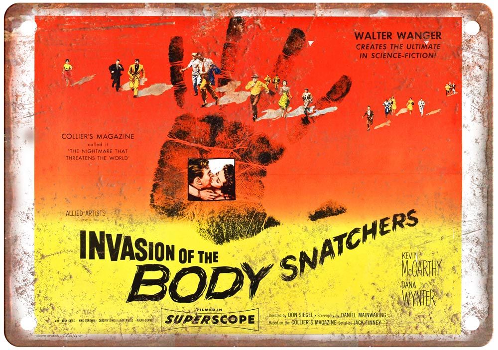 Invasion Of Body Snatchers 1956 Vintage Movie Poster Old Retro Look Metal Sign