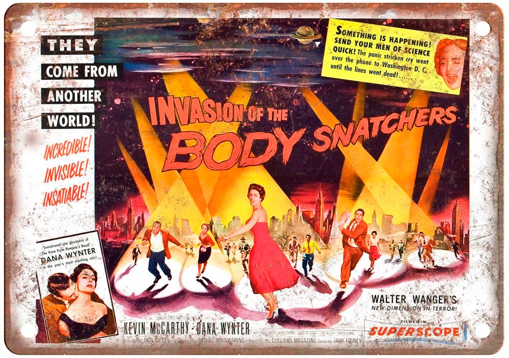 Invasion Of Body Snatchers 1956 Vintage Movie Poster Old Retro Look Metal Sign